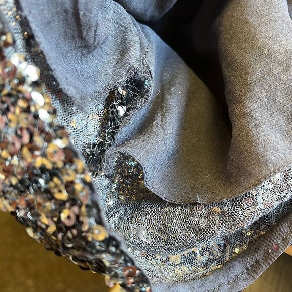 Alice + Olivia Gunmetal Sequin Keyhole Back Mini Part Dress sz 8 EUC - Picture 9 of 9